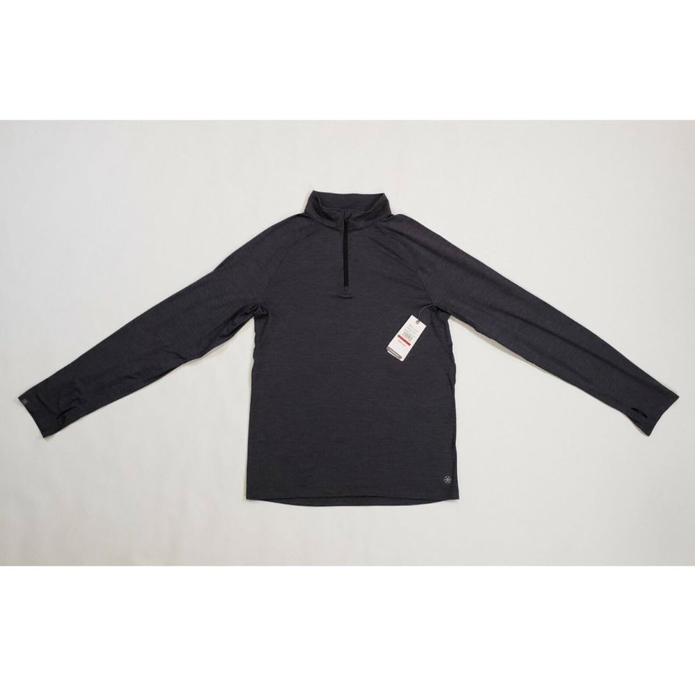 Gaiam Flexibility 1/4 Zip Long Sleeve Shirt Men's Small Slim Fit